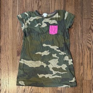 Crewcuts Green Camo Tee with Pink Pocket